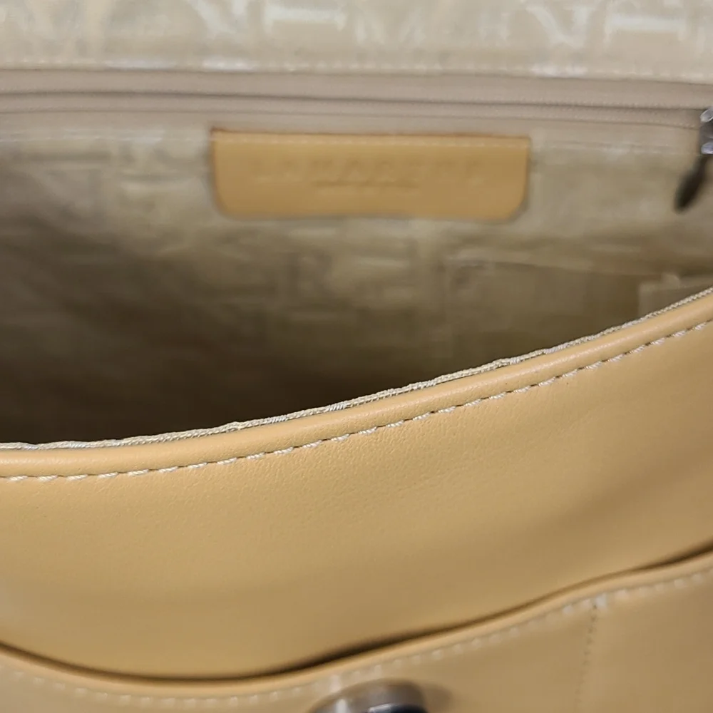 Purse Genuine Leather Beige Tan Minimalist Classic Designer Handbags Brand New - Picture 5 of 5